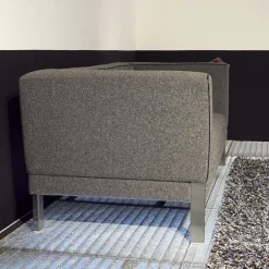 Polstergruppe Lobby Stoff 9400 Clip Grau Naht Keder 80293 Rio Anthrazit Füße Vierkant Chrom