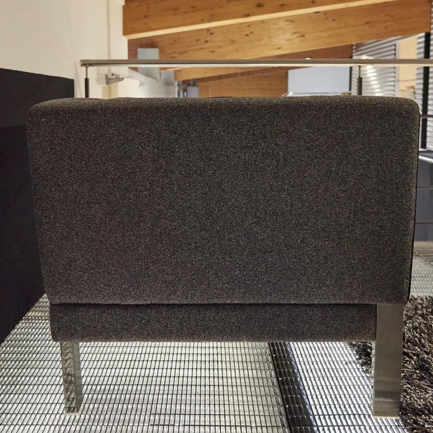 Polstergruppe Lobby Stoff 9400 Clip Grau Naht Keder 80293 Rio Anthrazit Füße Vierkant Chrom