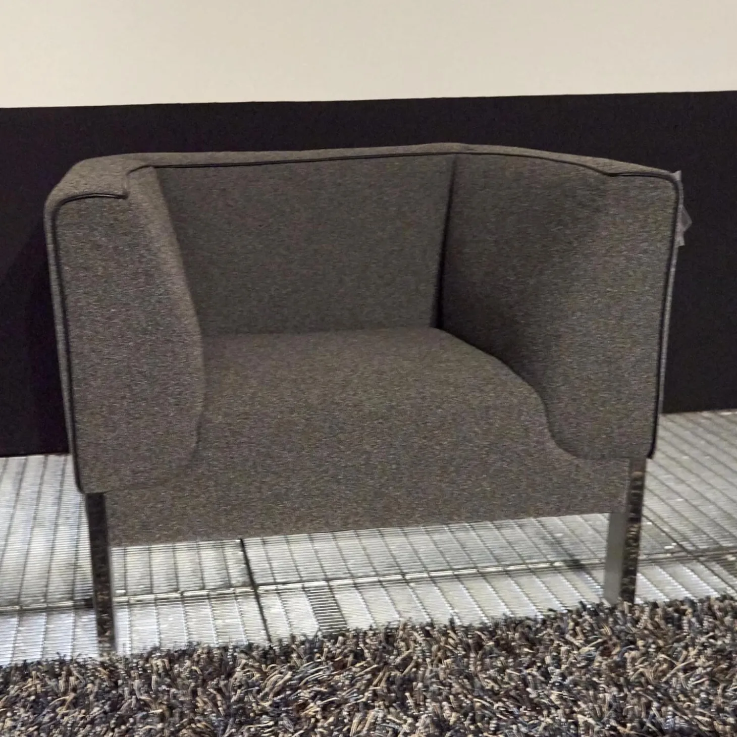 Polstergruppe Lobby Stoff 9400 Clip Grau Naht Keder 80293 Rio Anthrazit Füße Vierkant Chrom