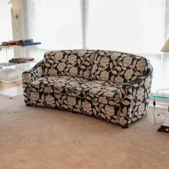 Polstergruppe Metropolitan Stoff Hellbeige Schwarz Halbrundsofa Mit 2 Sesseln