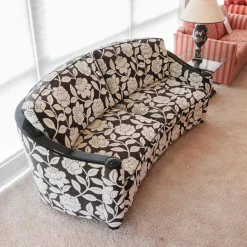 Polstergruppe Metropolitan Stoff Hellbeige Schwarz Halbrundsofa Mit 2 Sesseln