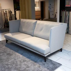 Polstergruppe Mit Sofa Und 2 Sesseln Polo Stoff Grau Gestell Esche Wengefarbig