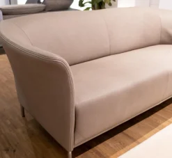 Polstergruppe Navarro Anilin-Dickleder Füße Metallbügel Nickel Satiniert