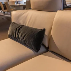 Polstergruppe Nova 1378 Bezug Leder 24 Longru Nebel Beige Grau Füße Anthrazit Pulverbeschichtet