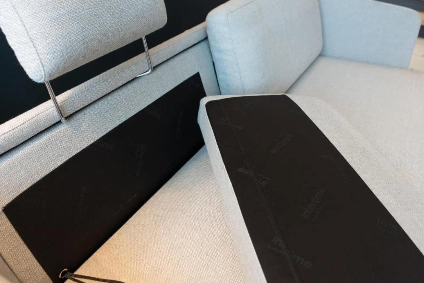 Polstergruppe Sofa Frame Bezug Stoff Danio Seidengrau U3302D Grau Flachstahlfuß Chrom Glanz