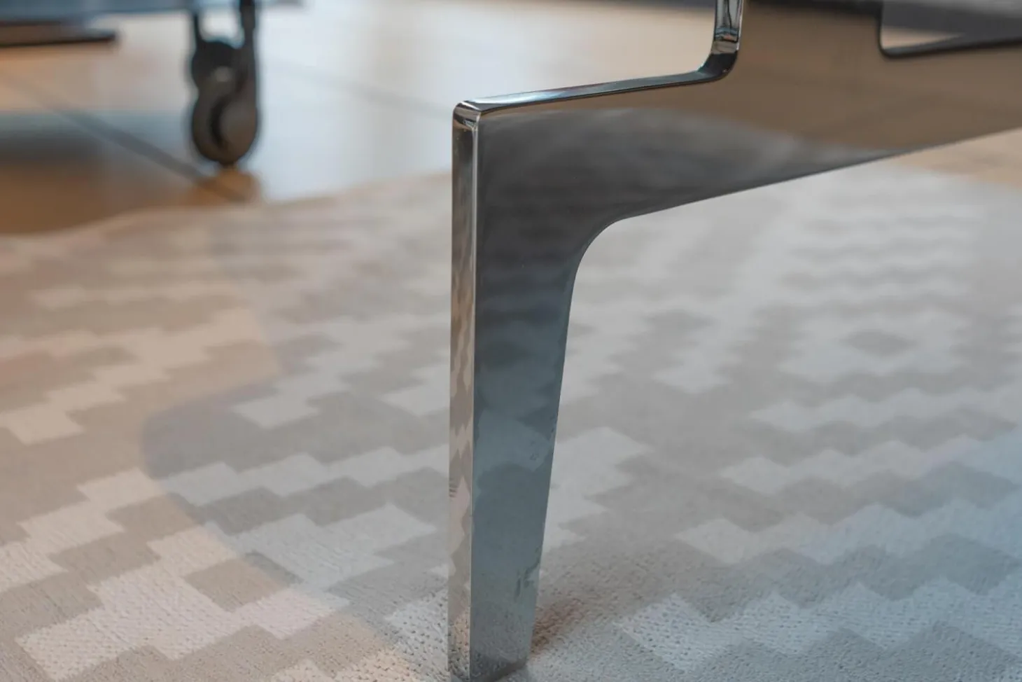 Polstergruppe Sofa Frame Bezug Stoff Danio Seidengrau U3302D Grau Flachstahlfuß Chrom Glanz