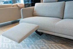 Polstergruppe Sofa Frame Bezug Stoff Danio Seidengrau U3302D Grau Flachstahlfuß Chrom Glanz