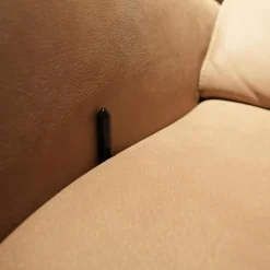 Polstergruppe VS HU1169 Sofa Leder Aurelia Stone Braun Füße Metall Schwarz Mit Sessel Sternfuß Schwarz Und Kissen