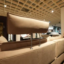 Polstergruppe VS HU1169 Sofa Leder Aurelia Stone Braun Füße Metall Schwarz Mit Sessel Sternfuß Schwarz Und Kissen