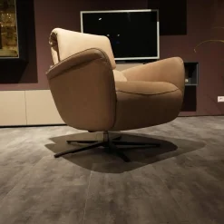 Polstergruppe VS HU1169 Sofa Leder Aurelia Stone Braun Füße Metall Schwarz Mit Sessel Sternfuß Schwarz Und Kissen