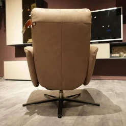 Polstergruppe VS HU1169 Sofa Leder Aurelia Stone Braun Füße Metall Schwarz Mit Sessel Sternfuß Schwarz Und Kissen