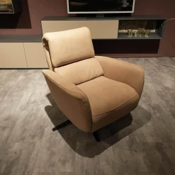 Polstergruppe VS HU1169 Sofa Leder Aurelia Stone Braun Füße Metall Schwarz Mit Sessel Sternfuß Schwarz Und Kissen