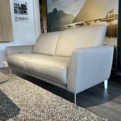 Polstergruppe WK 652 Mit 2 Sofas Stoff JAB Grau PG 3 Fuß Alu Matt Sitze Soft