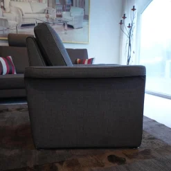 Polstergruppe York 520 Sofa 2,5 Sitzig, Sessel, Funktionssessel Stoff Bezug Dunkelbraun Melliert 455 080 Funktionssessel Manuell Stufenlos Verstellbar