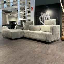 Polsterkombination Jubiläumsstoff 6451 0025 Grau Beige Gestell Metall Schwarz Inklusive Kissen