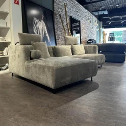 Polsterkombination Jubiläumsstoff 6451 0025 Grau Beige Gestell Metall Schwarz Inklusive Kissen