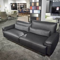 Polstermöbel WK 530 Gracella Leder Cougar Farbe 10 Schwarz Metallfuß Matt Anthrazit Lackiert