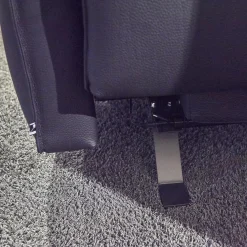 Polstermöbel WK 530 Gracella Leder Cougar Farbe 10 Schwarz Metallfuß Matt Anthrazit Lackiert