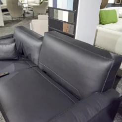 Polstermöbel WK 530 Gracella Leder Cougar Farbe 10 Schwarz Metallfuß Matt Anthrazit Lackiert