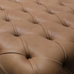 Pouf Capitonné Bezug Leder E2 Nougat F963340 Braun