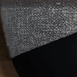 Pouf Echinoidea in Leder Stoffkombination Grau Schwarz