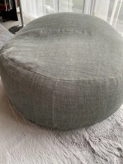 Pouf Friz Bezug Stoff Tesis Dunkelgrau