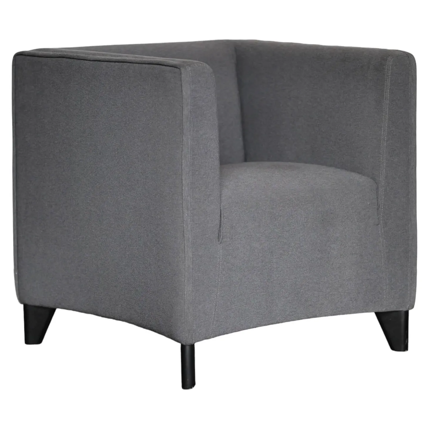 Quadra Sessel Bezug Stoff Object Cat. G Farbe Anthrazit Füße Buche Schwarz Geölt