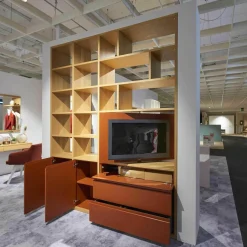 Raumteiler Axor-S Eiche Sand Lack Ziegelrot