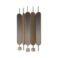 Raumteiler Chloe Gestell Holz Und Messing Satiniert Lackiert Mit Extra Leichtem Spiegel