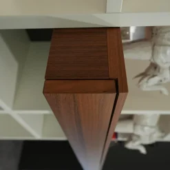 Raumteiler Regal Kara 61697 Lack Weiß Nussbaum Nova Griff Edelstahl