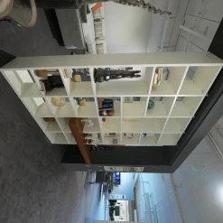 Raumteiler Regal Kara 61697 Lack Weiß Nussbaum Nova Griff Edelstahl