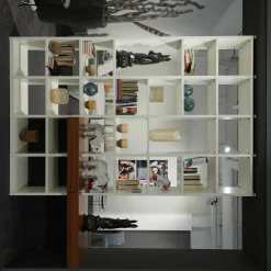 Raumteiler Regal Kara 61697 Lack Weiß Nussbaum Nova Griff Edelstahl