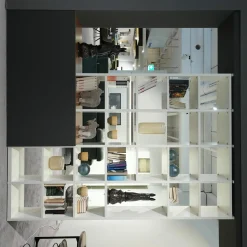 Raumteiler Regal Kara 61697 Lack Weiß Nussbaum Nova Griff Edelstahl