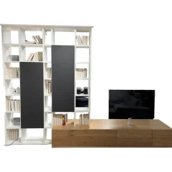 Raumteiler SE7000 Lack Weiß Front Balkeneiche Natur Korpus Wildeiche