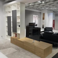 Raumteiler SE7000 Lack Weiß Front Balkeneiche Natur Korpus Wildeiche