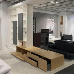 Raumteiler SE7000 Lack Weiß Front Balkeneiche Natur Korpus Wildeiche