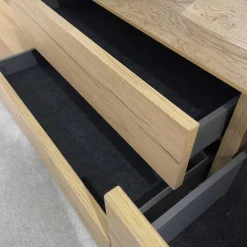 Raumteiler SE7000 Lack Weiß Front Balkeneiche Natur Korpus Wildeiche