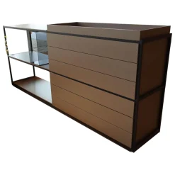 Raumteiler Tado Lack M10 Schwarz Eloxiert O20 Mit Klappe Und Schubkasten Und Fachböden