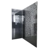 Raumteiler Wall SIO2 Rauchglas Schwarz Mit Floralem Muster