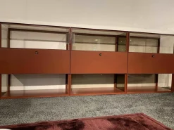 Raumteiler-Regal Mesh 3-teilig Mattlack Grau Rot