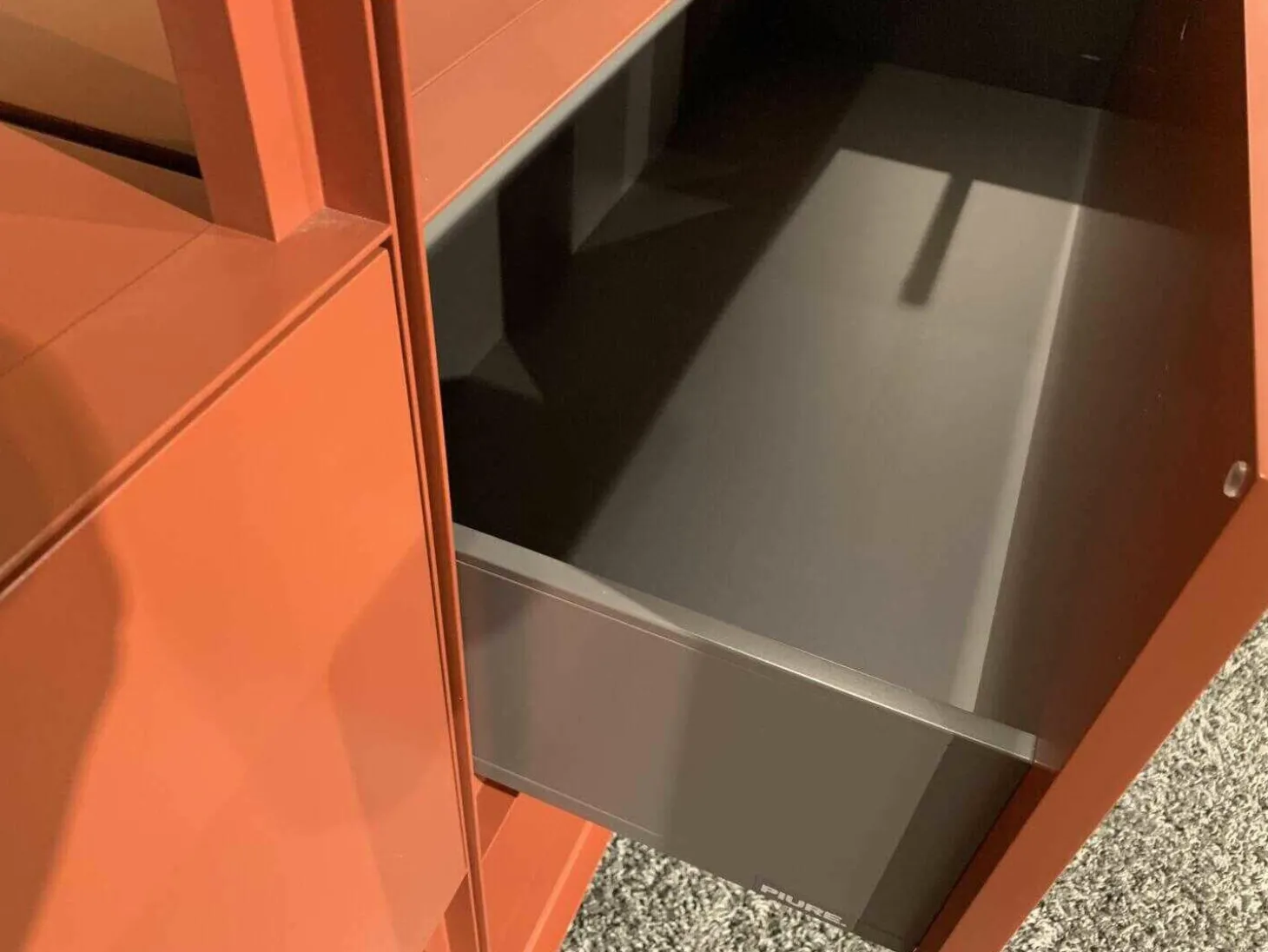 Raumteiler-Regal Mesh 3-teilig Mattlack Grau Rot