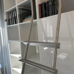 Raumteilerwand Studimo Korpus Lack Matt Schneeweiß M03 Front Lack Hochglanz Schneeweiß M74 Mit Leiter