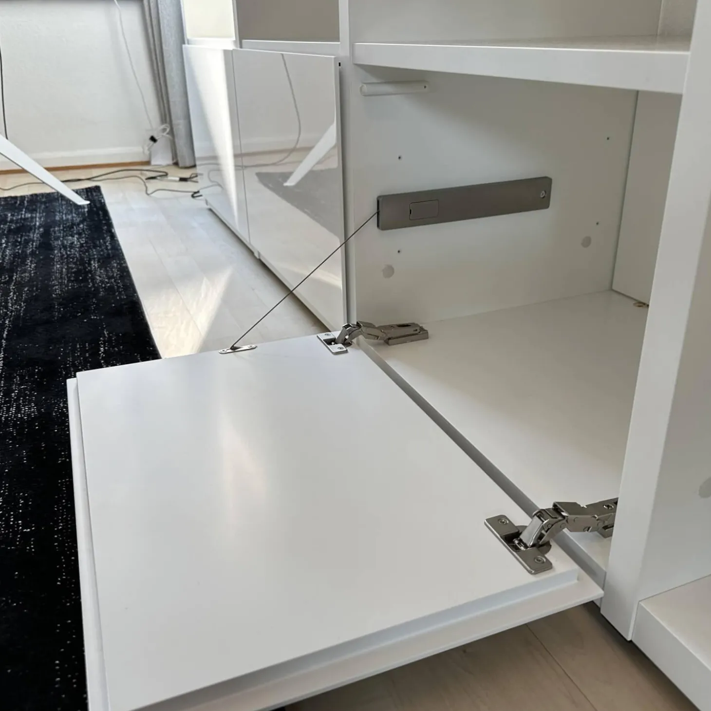 Raumteilerwand Studimo Korpus Lack Matt Schneeweiß M03 Front Lack Hochglanz Schneeweiß M74 Mit Leiter