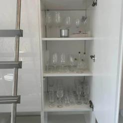 Raumteilerwand Studimo Korpus Lack Matt Schneeweiß M03 Front Lack Hochglanz Schneeweiß M74 Mit Leiter