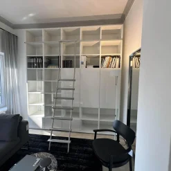 Raumteilerwand Studimo Korpus Lack Matt Schneeweiß M03 Front Lack Hochglanz Schneeweiß M74 Mit Leiter