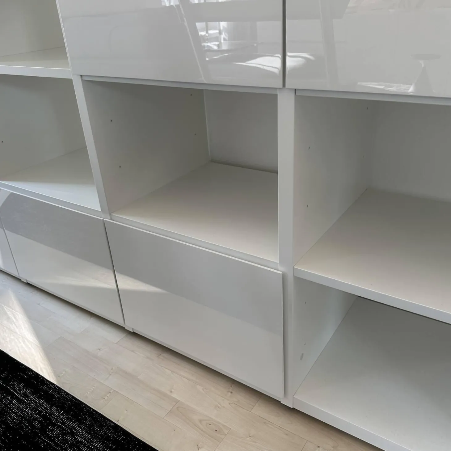 Raumteilerwand Studimo Korpus Lack Matt Schneeweiß M03 Front Lack Hochglanz Schneeweiß M74 Mit Leiter