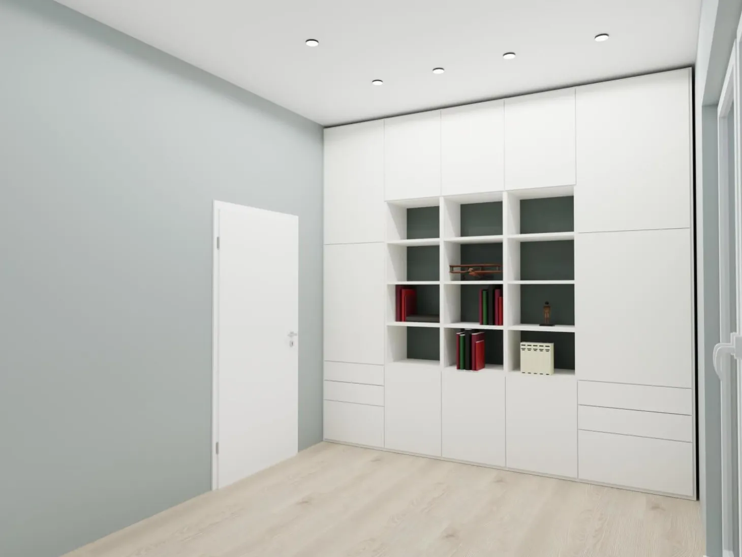 Reaglwand Studimo Lack Schneeweiß M03 Rückwände In Offenen Bereichen Lack Laguna M80 Grau