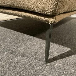 Recamiere Aida Stoff 2 Orsetto 5 121 Beige Braun Gestell Schwarz Chrom Mit Klappbarere Armlehne