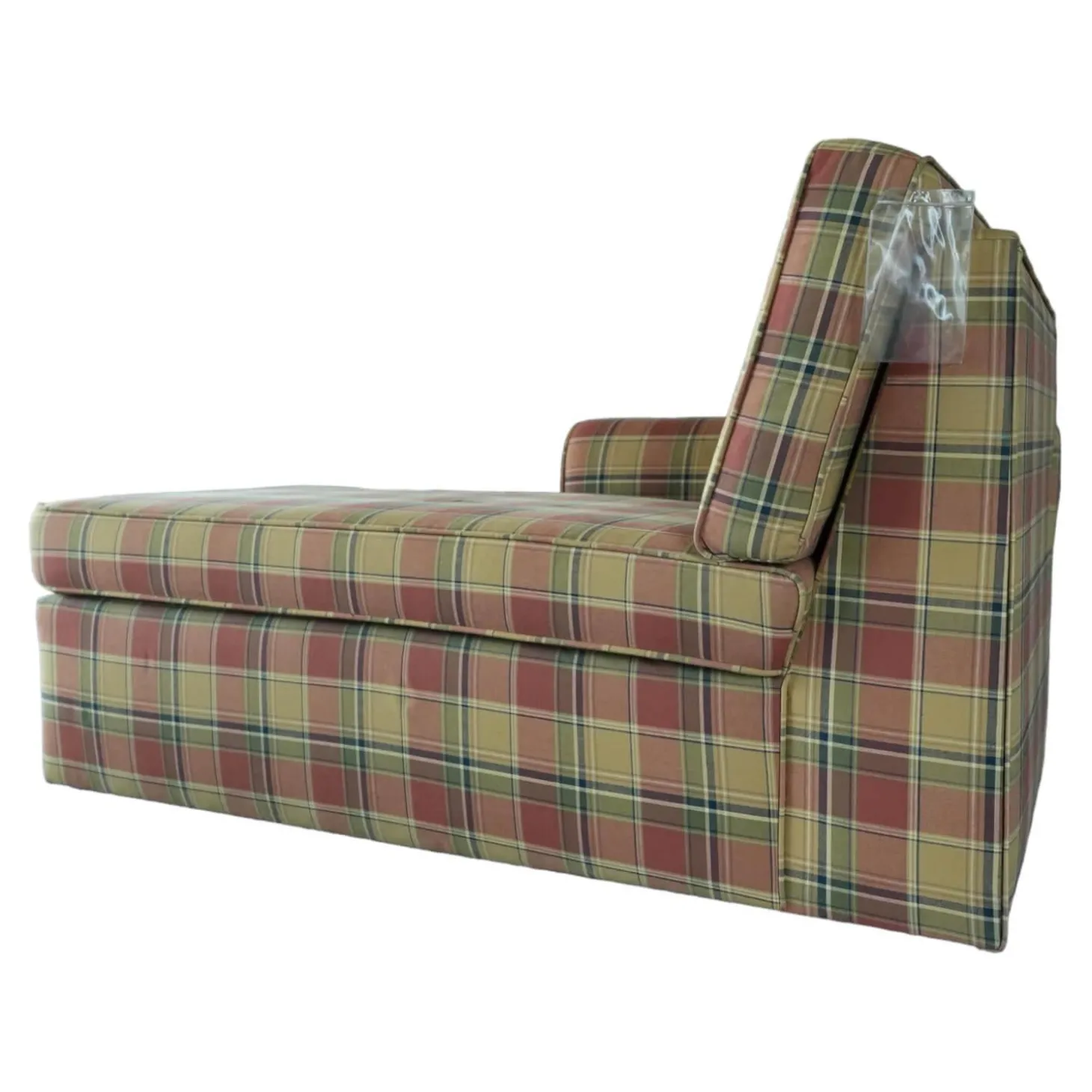 Recamiere Bezug Stoff Kariert Rot Gelb Gemustert