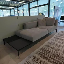 Recamiere Jaan Living 783 25 Bezug Leder Velvet Chia Grau Mit Ablageboard Saddle Black Schwarz Und Kisssen